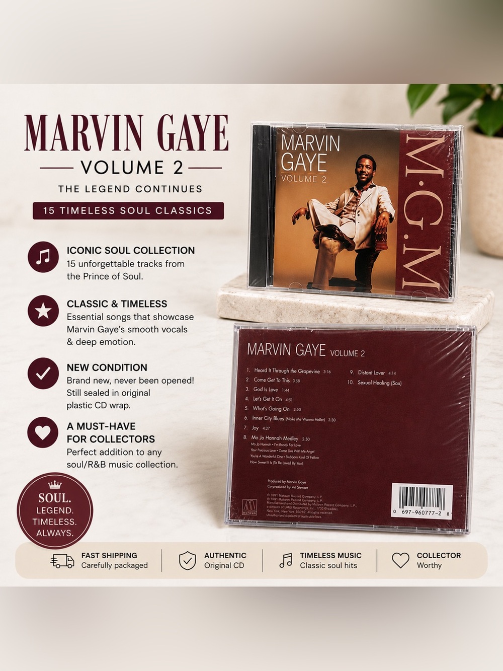 NWT - Marvin Gaye Vol. 2 Timeless Soul Classics CD Collection